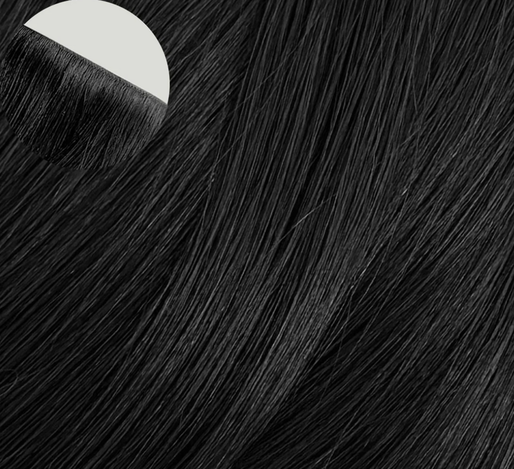 20" Deep Ebony invisible clip-In Hair Extensions (160g)